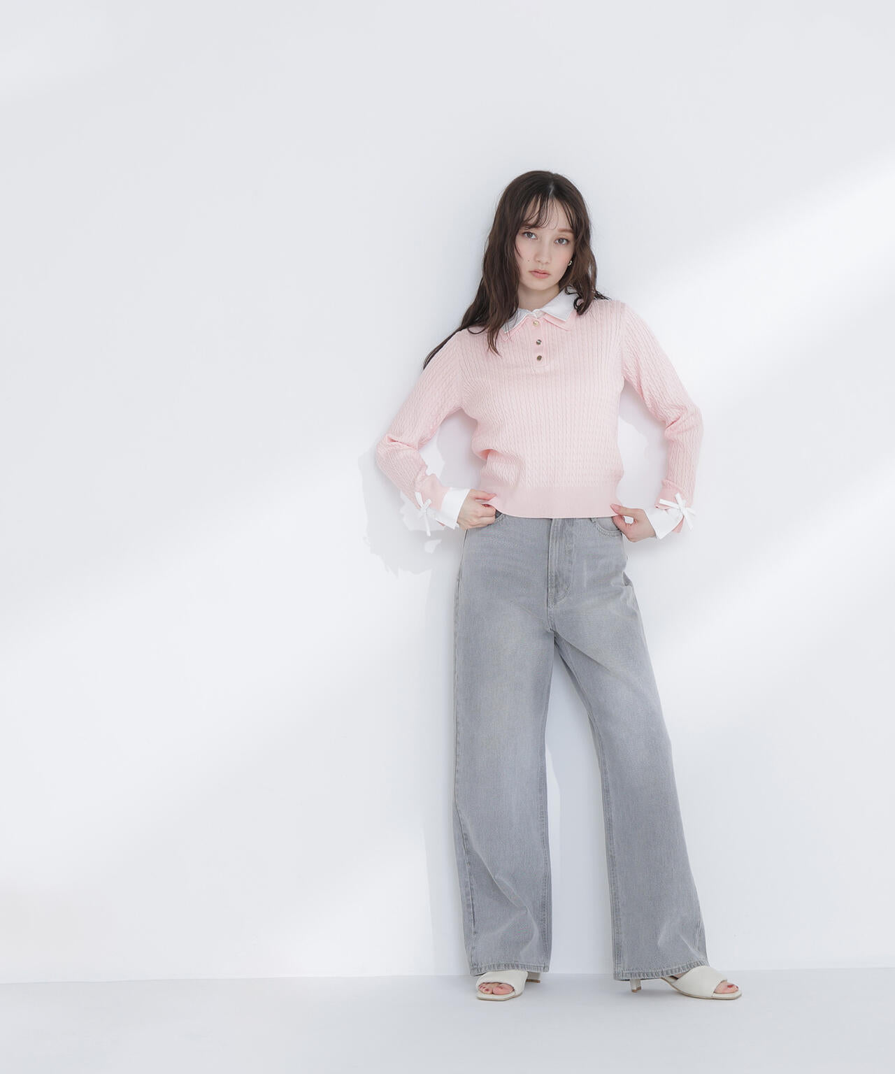 シャツドッキングケーブルニット