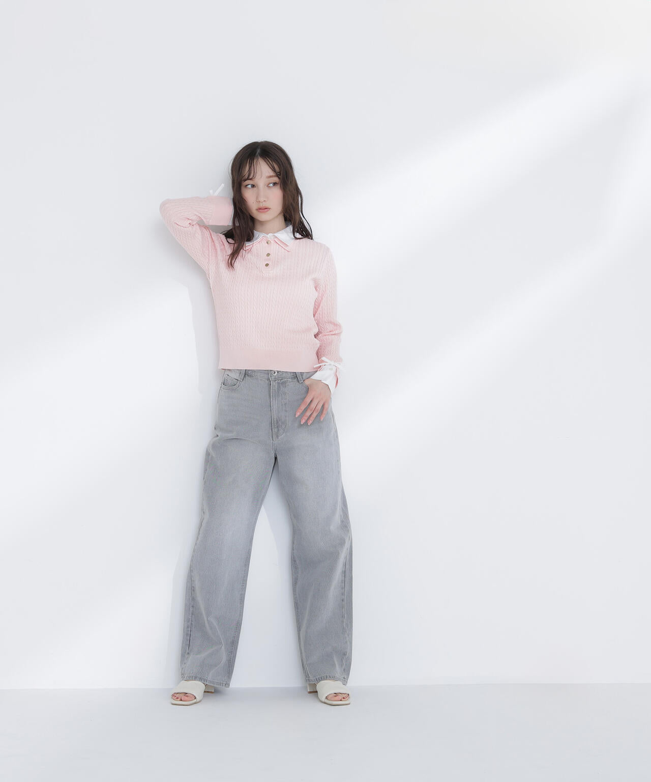 シャツドッキングケーブルニット