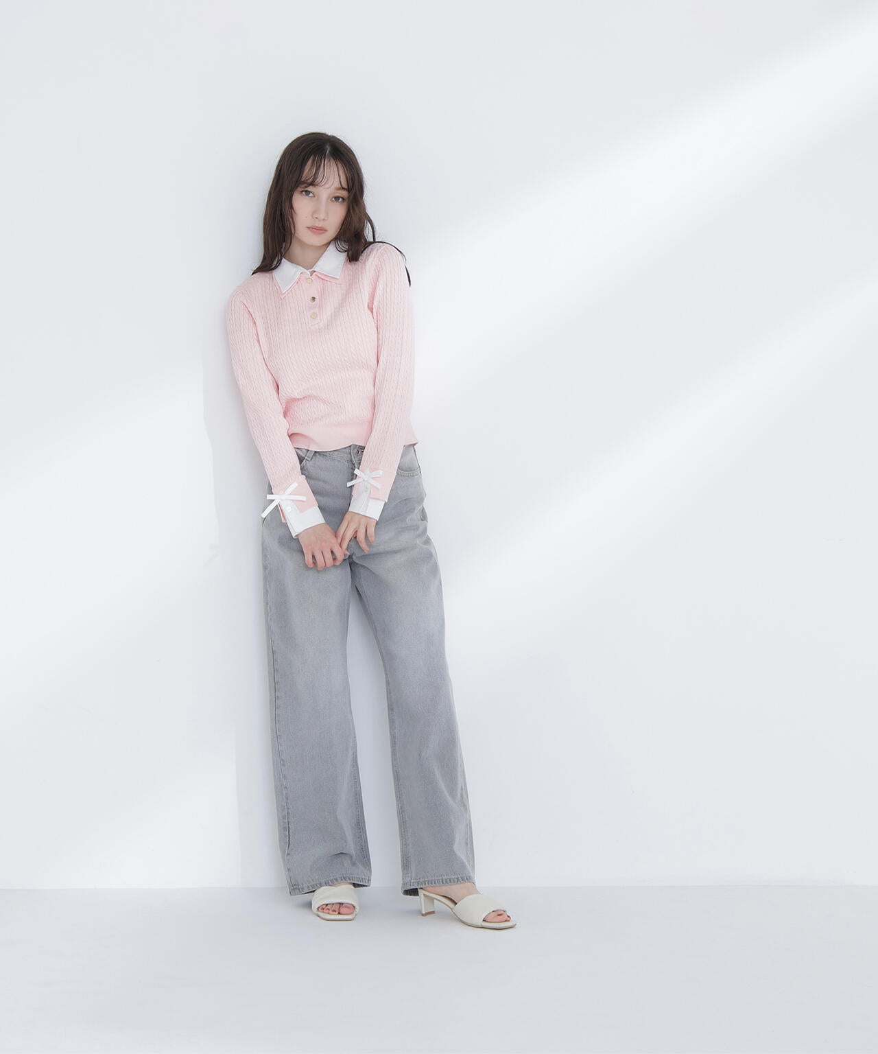 シャツドッキングケーブルニット