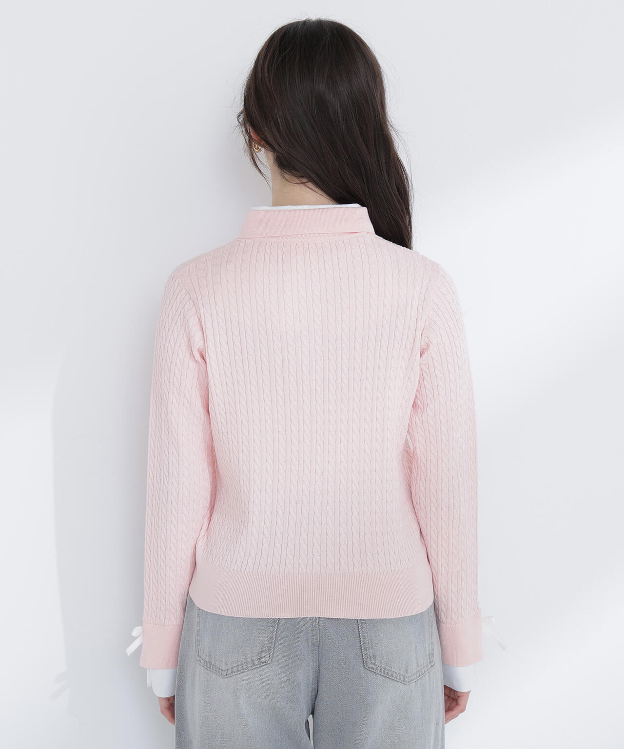 シャツドッキングケーブルニット