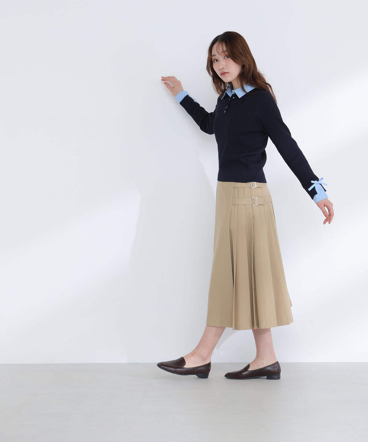 【6/12 10:00~6/15 SPECIAL COUPON 対象商品】【Oggi.jp掲載】シャツドッキングケーブルニット