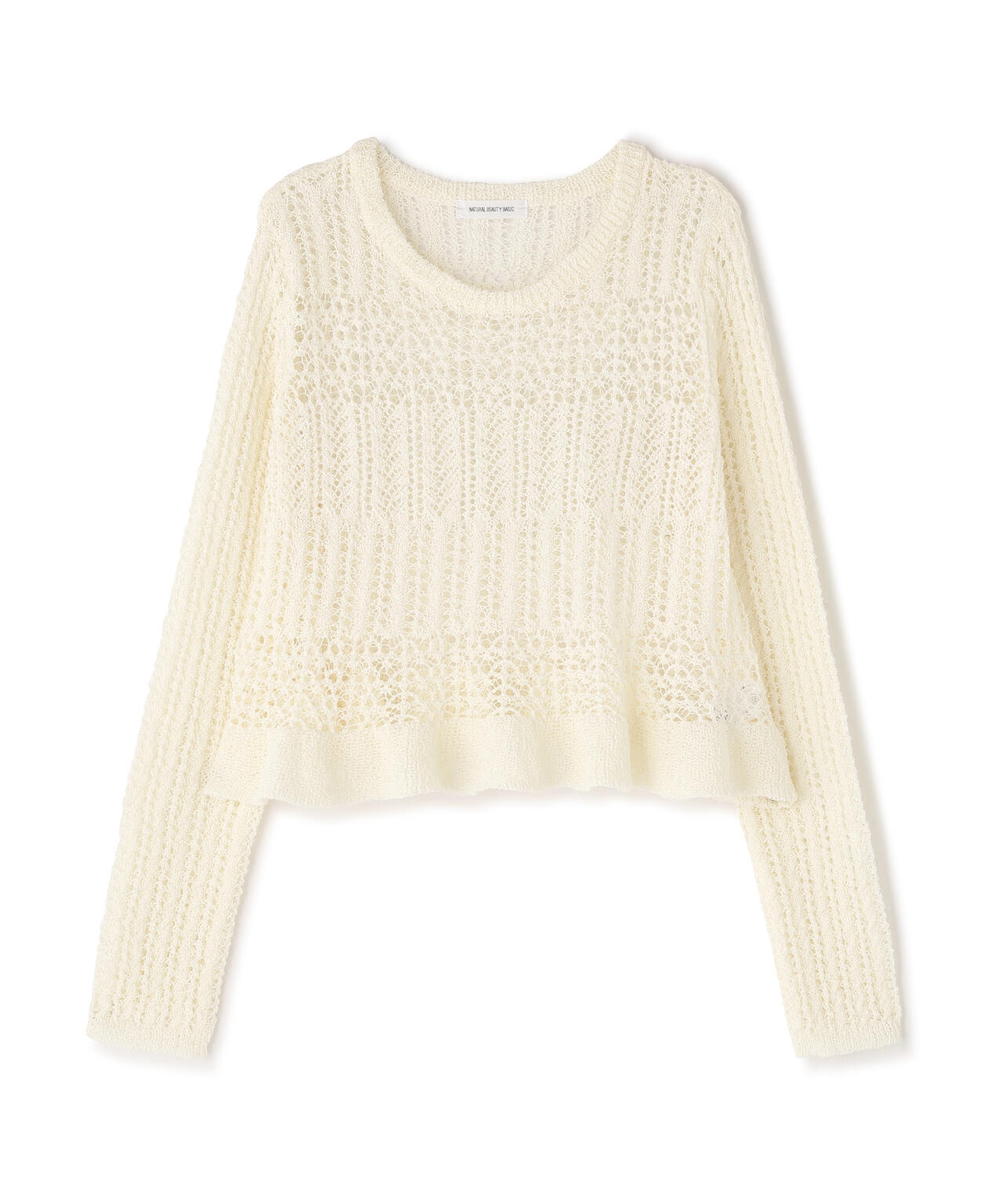 【sweet4月号掲載】【WEB限定商品】クロップドレースメッシュニット