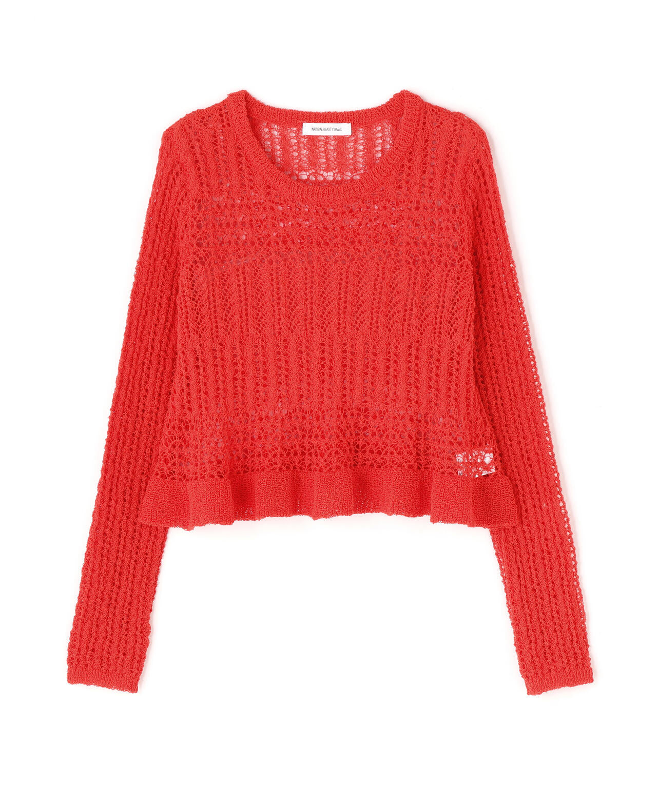 【sweet4月号掲載】【WEB限定商品】クロップドレースメッシュニット