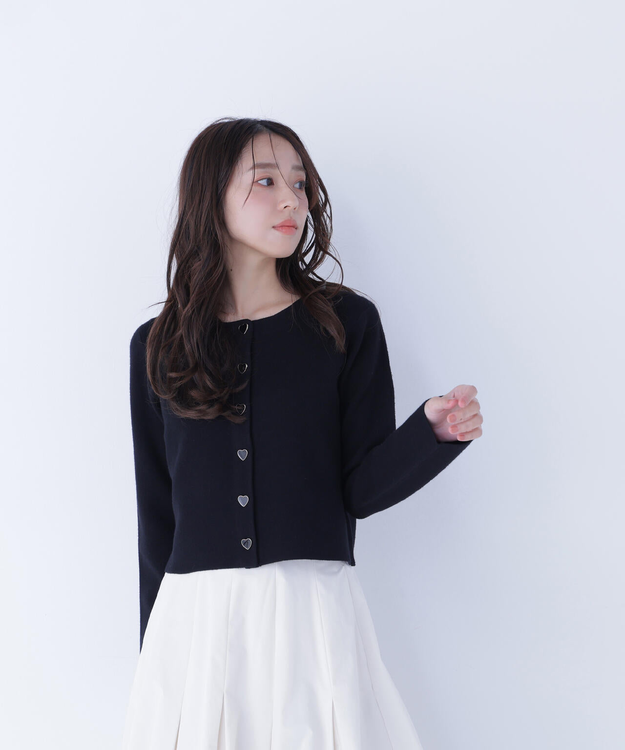 ハートボタンニットジャケット