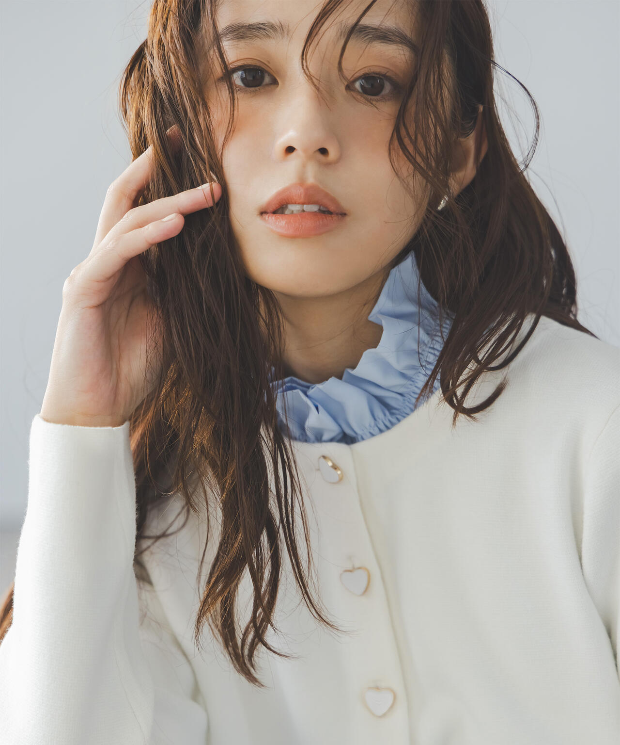 ハートボタンニットジャケット