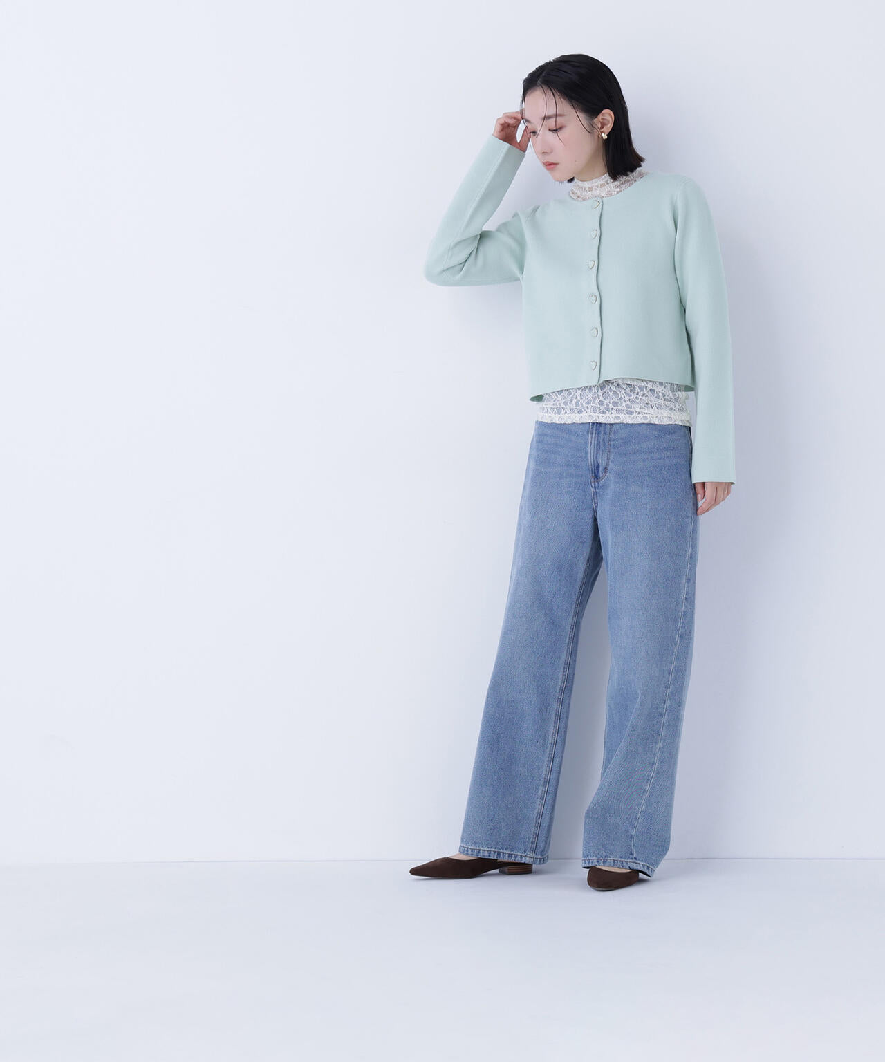 ハートボタンニットジャケット