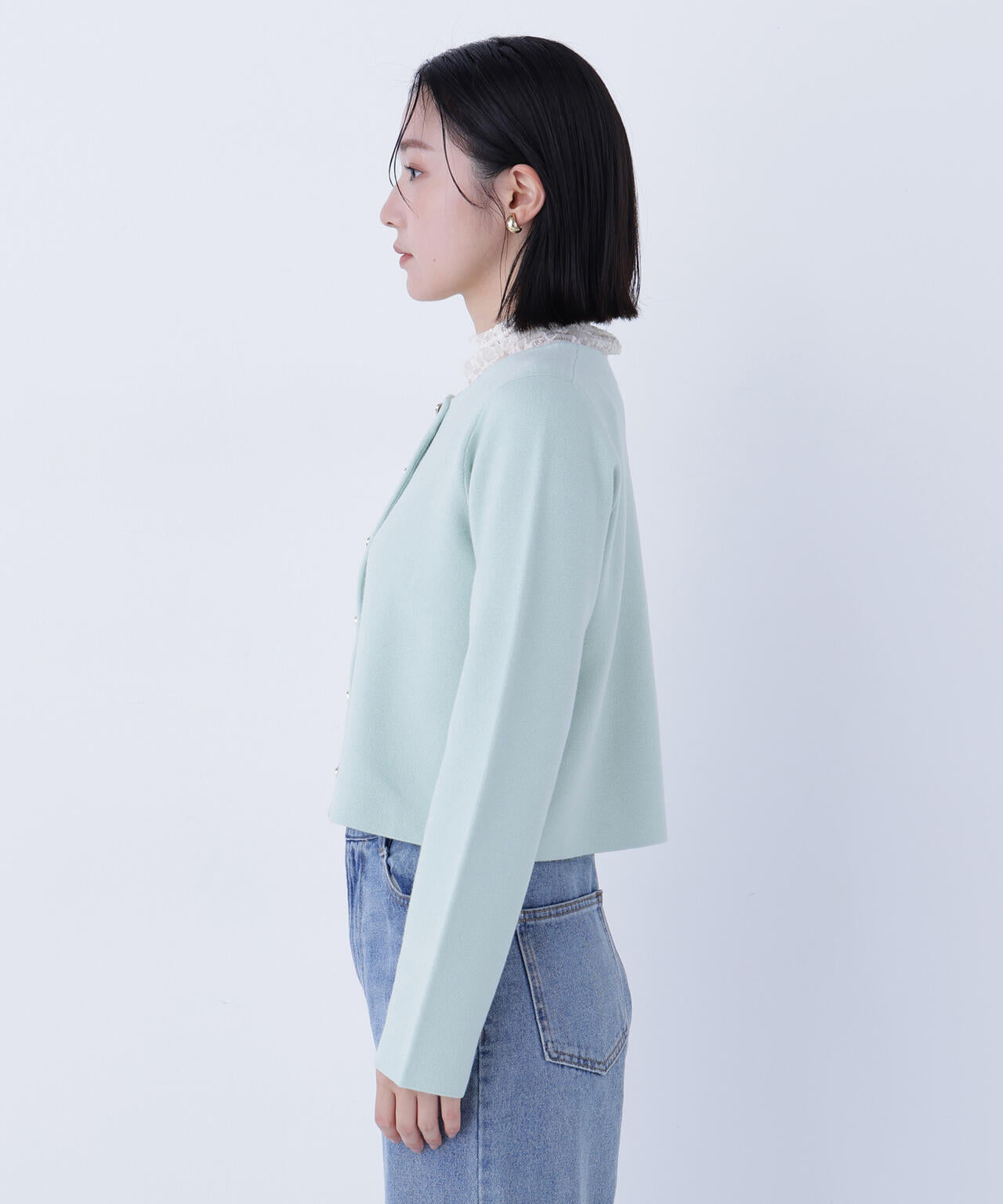 ハートボタンニットジャケット