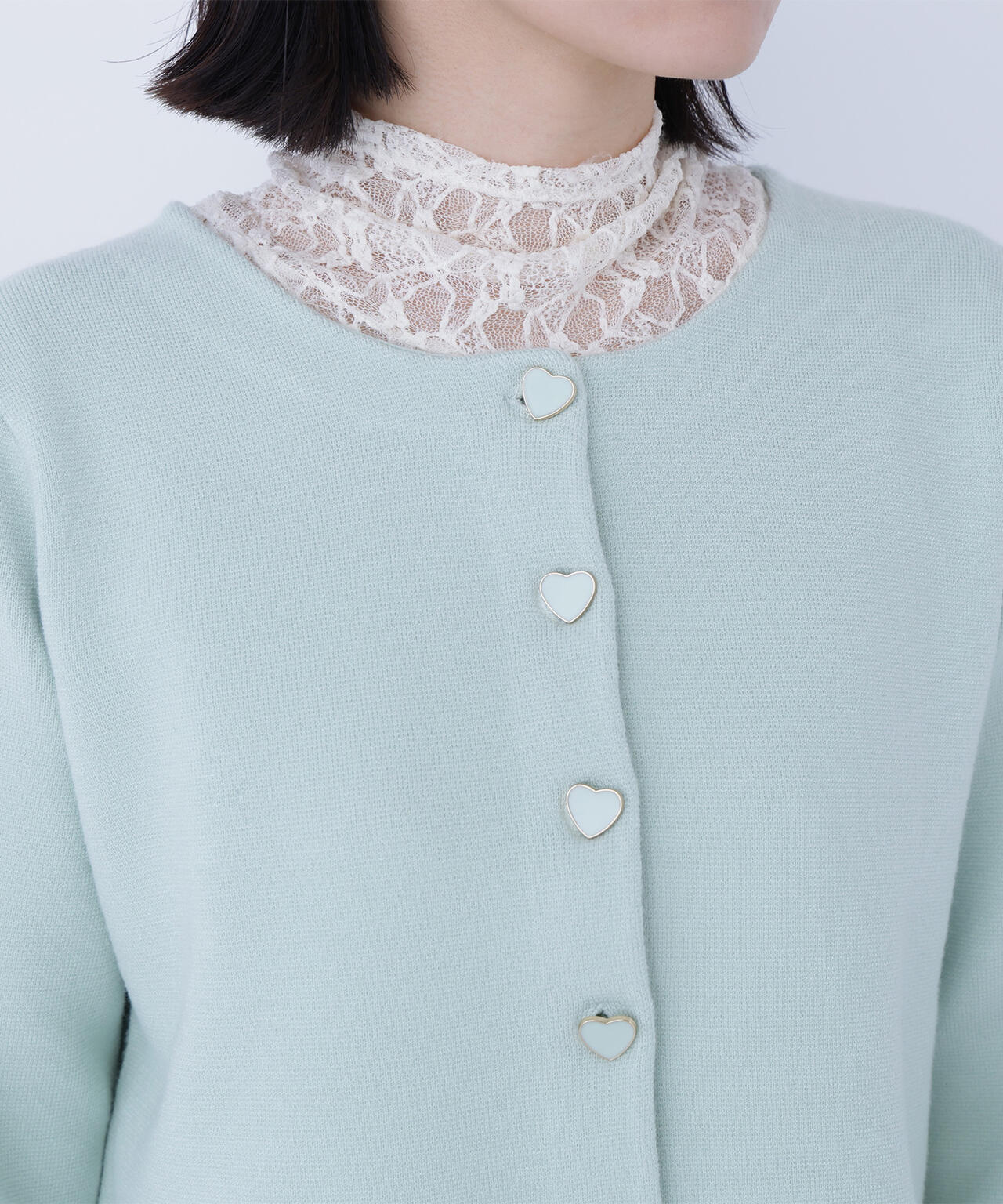 ハートボタンニットジャケット