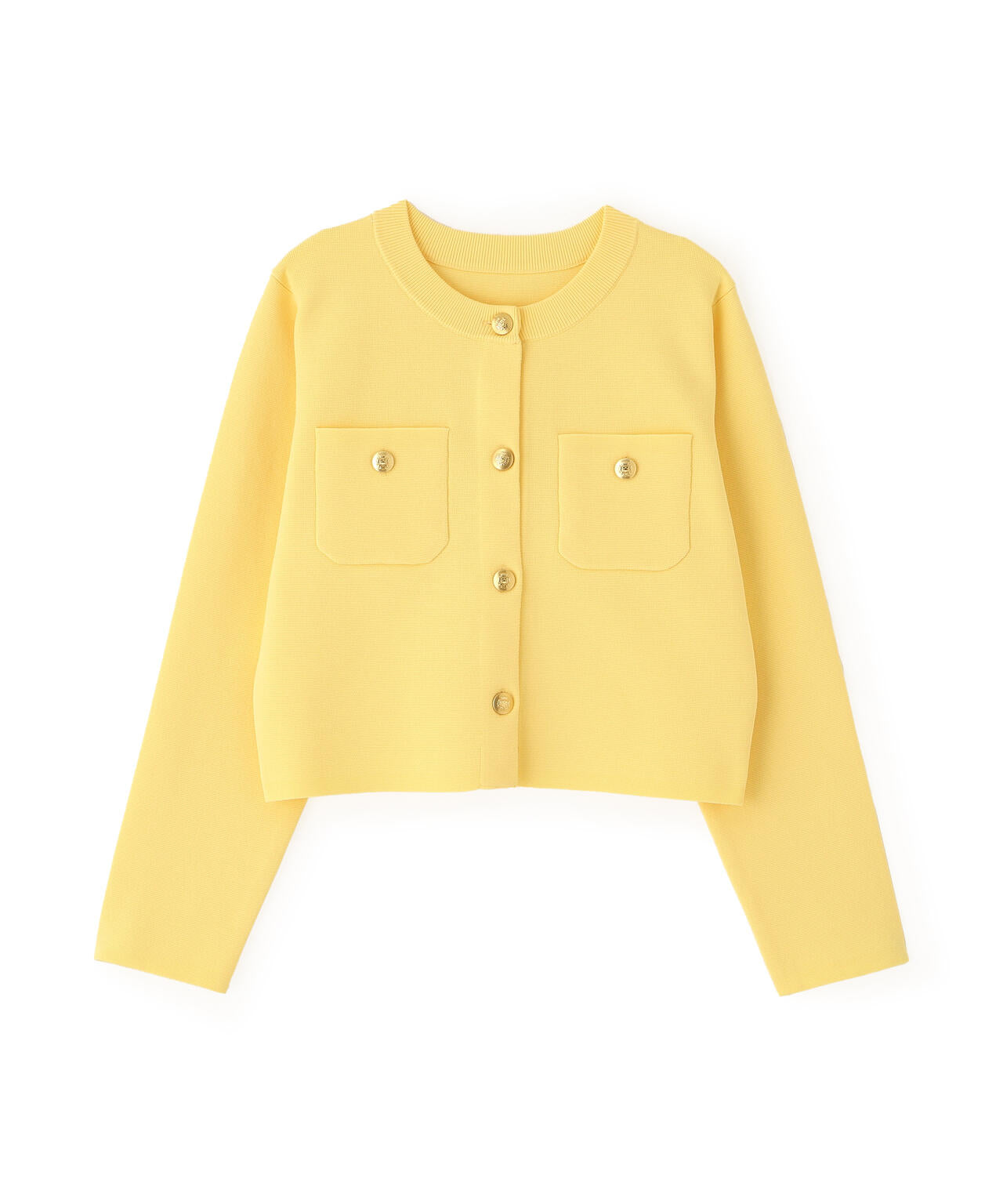 エンブレムボタンニットジャケット