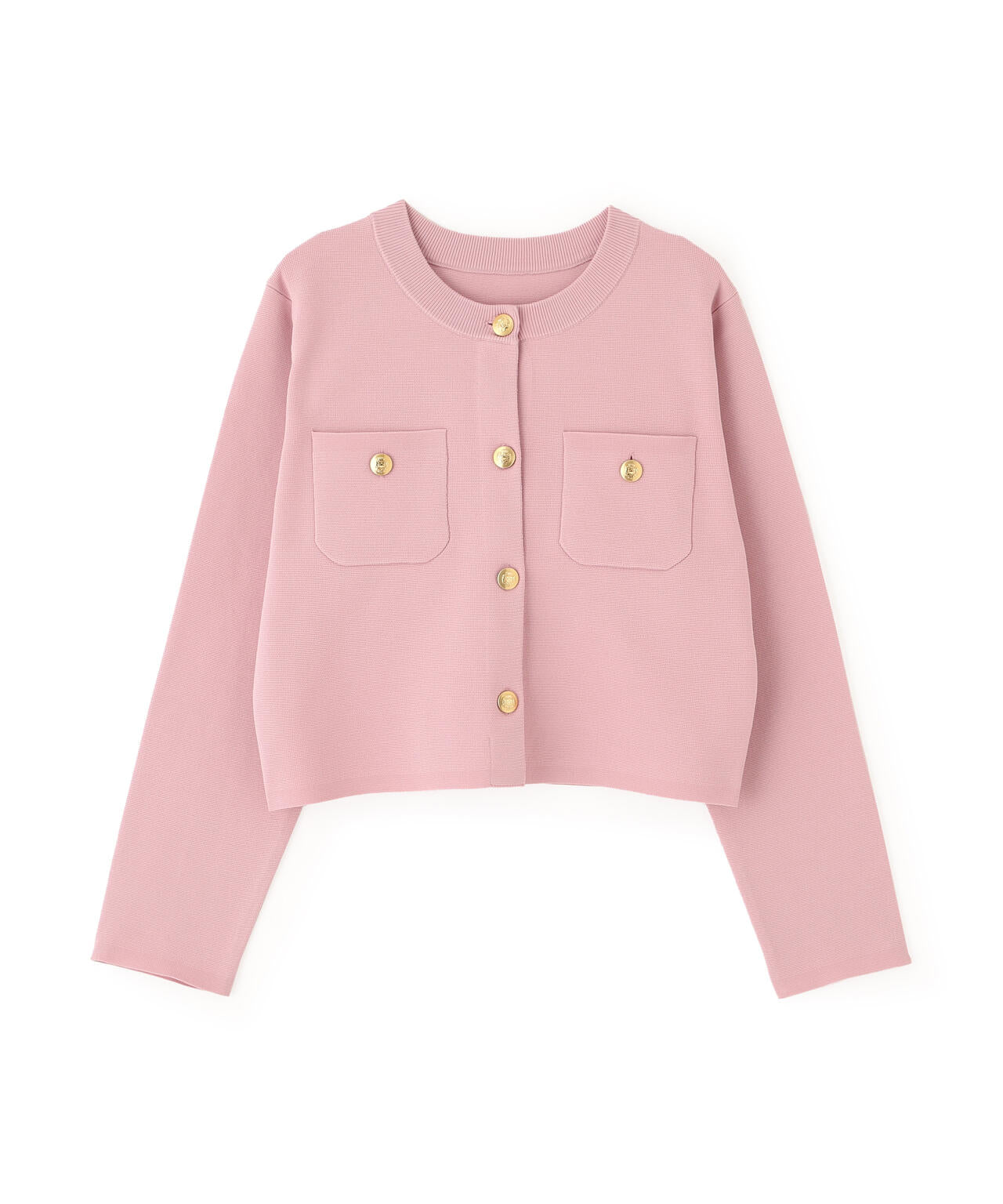 エンブレムボタンニットジャケット