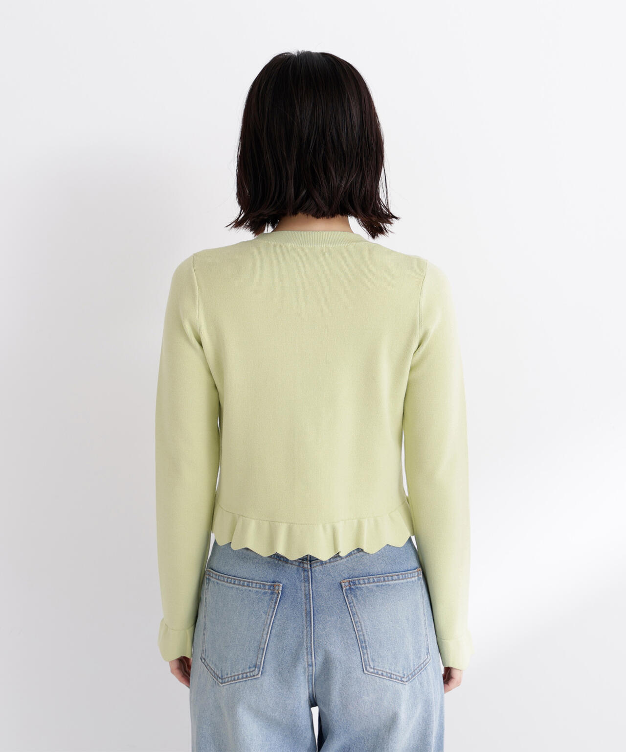 メタルボタンフリルカーディガン