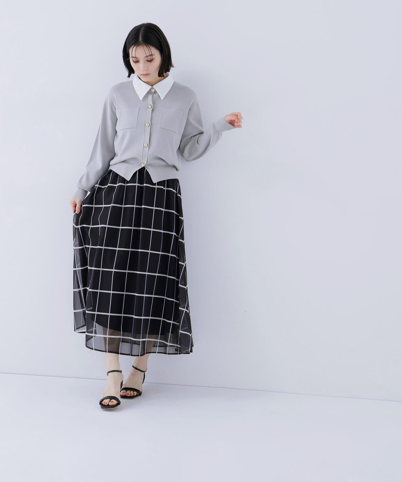 <CLASSY.掲載>2wayカラーニットカーディガン