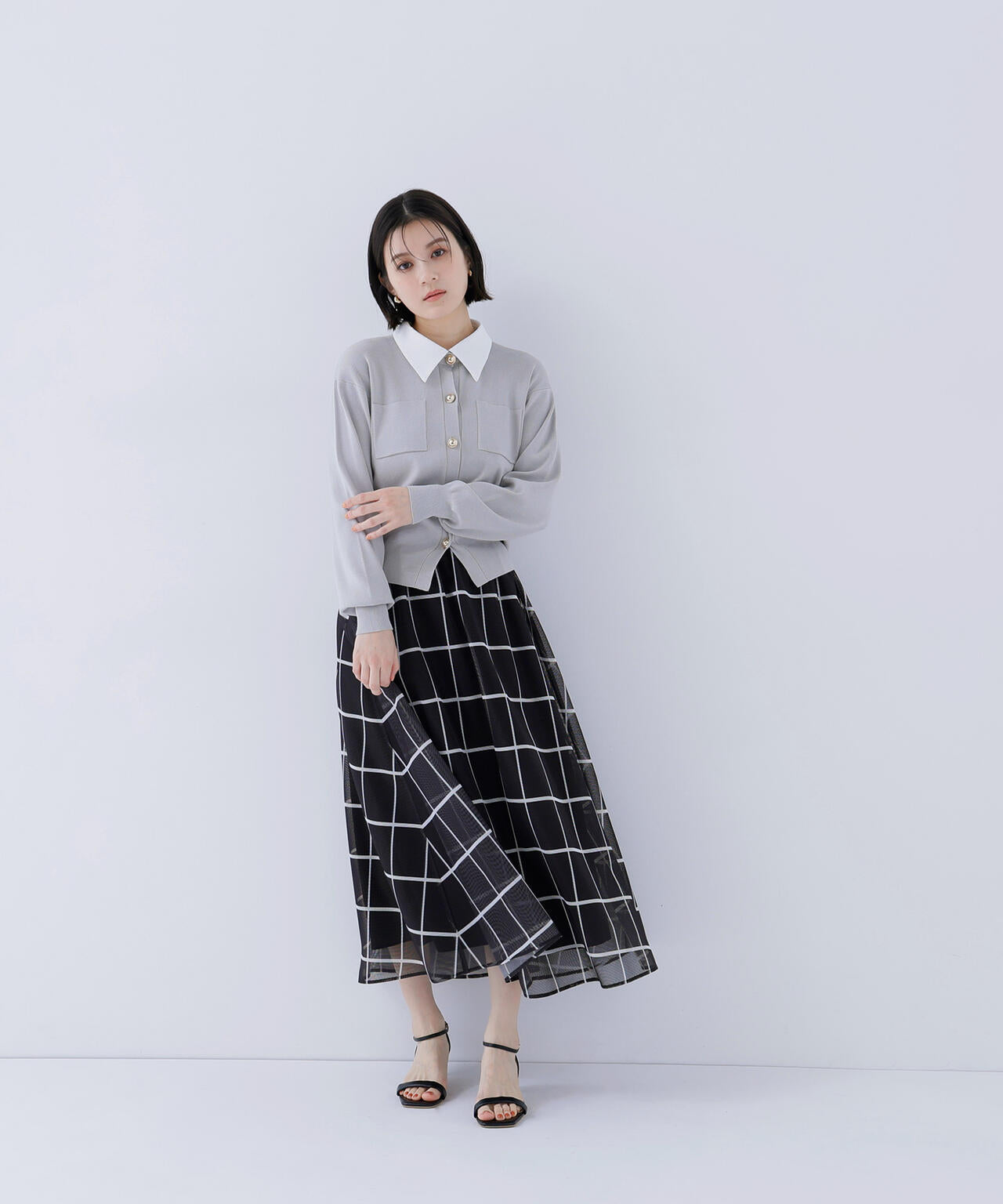 2wayカラーニットカーディガン