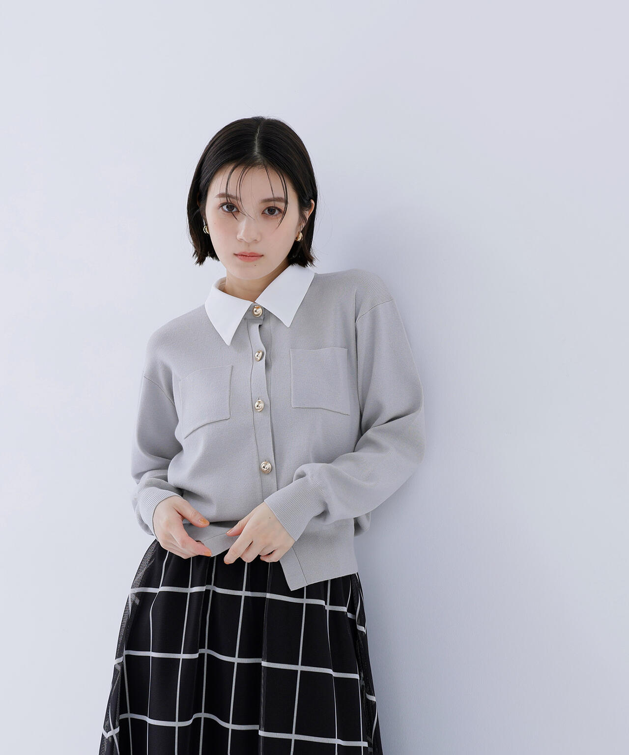 <CLASSY.掲載>2wayカラーニットカーディガン