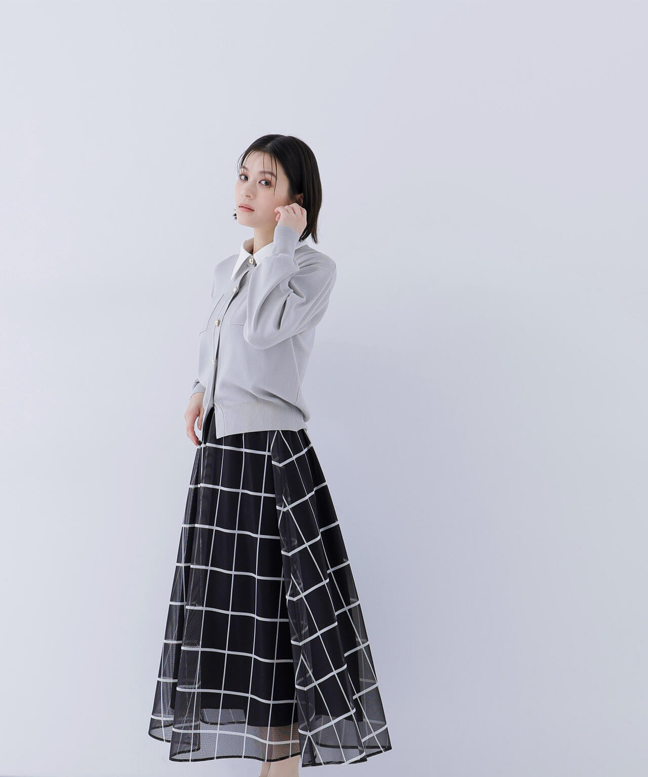 <CLASSY.掲載>2wayカラーニットカーディガン