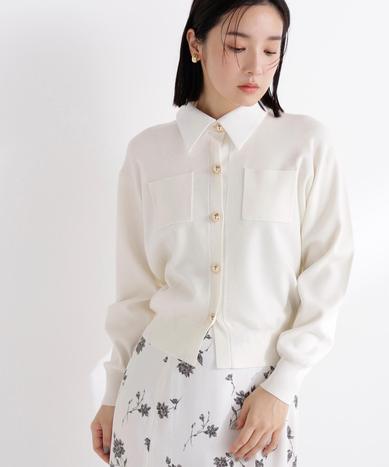 2wayカラーニットカーディガン