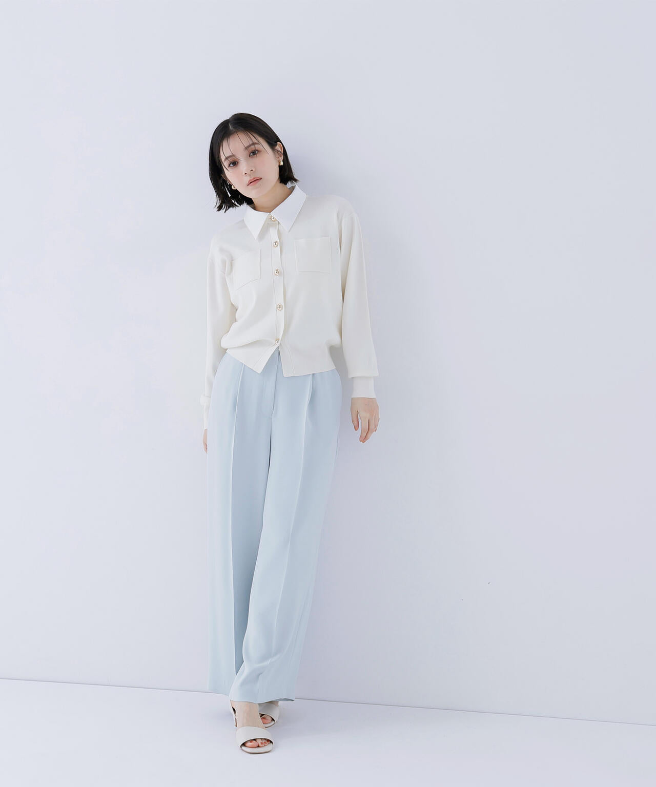 2wayカラーニットカーディガン