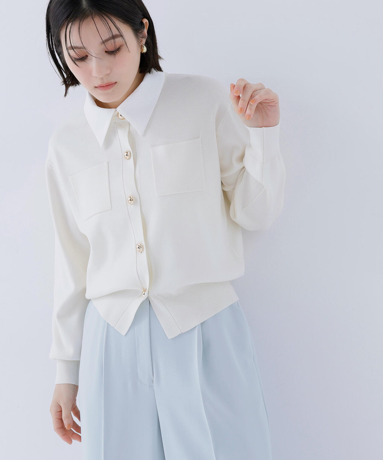<CLASSY.掲載>2wayカラーニットカーディガン