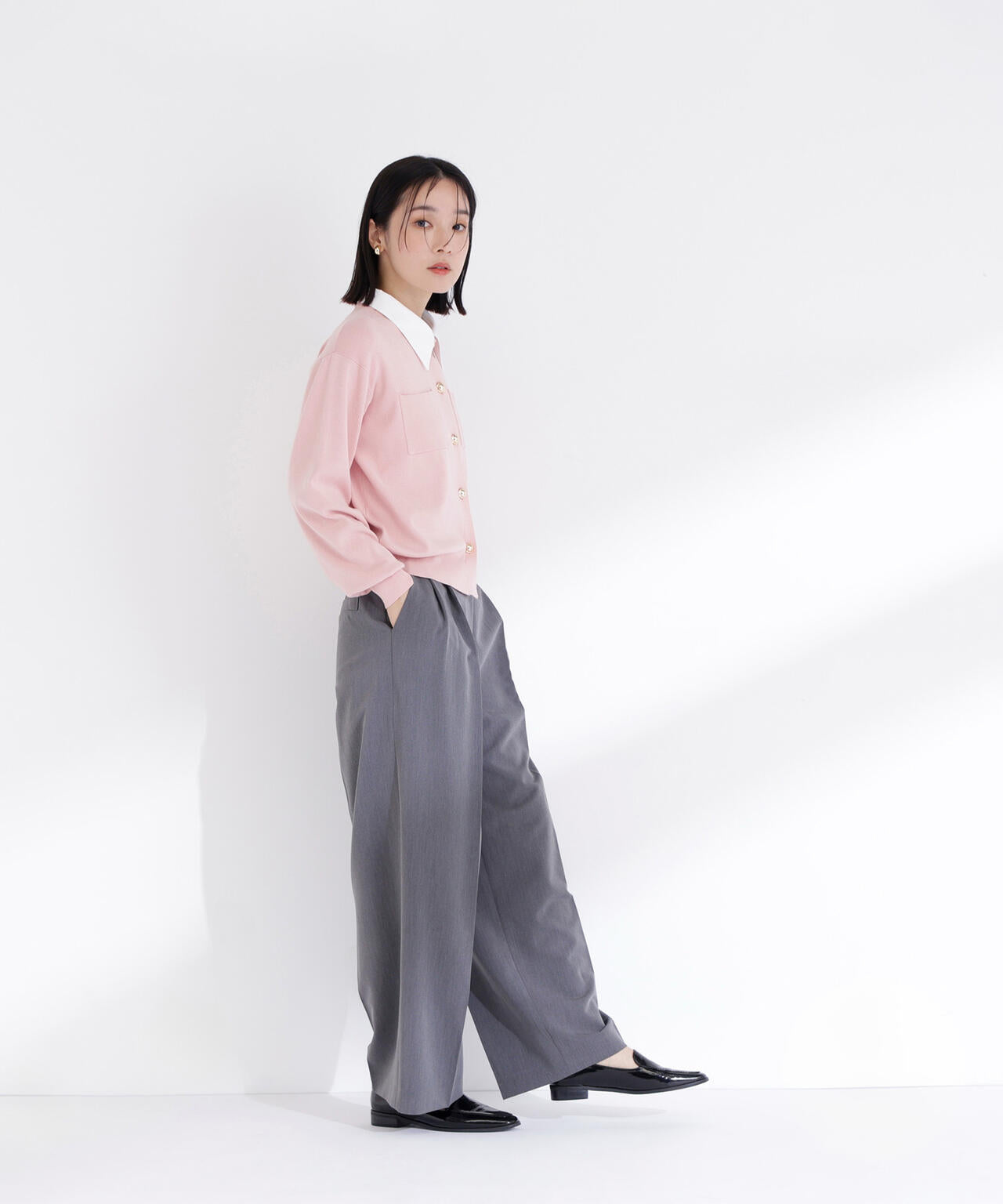 【一部店舗・mix.tokyo 限定カラー:ピンク】2wayカラーニットカーディガン