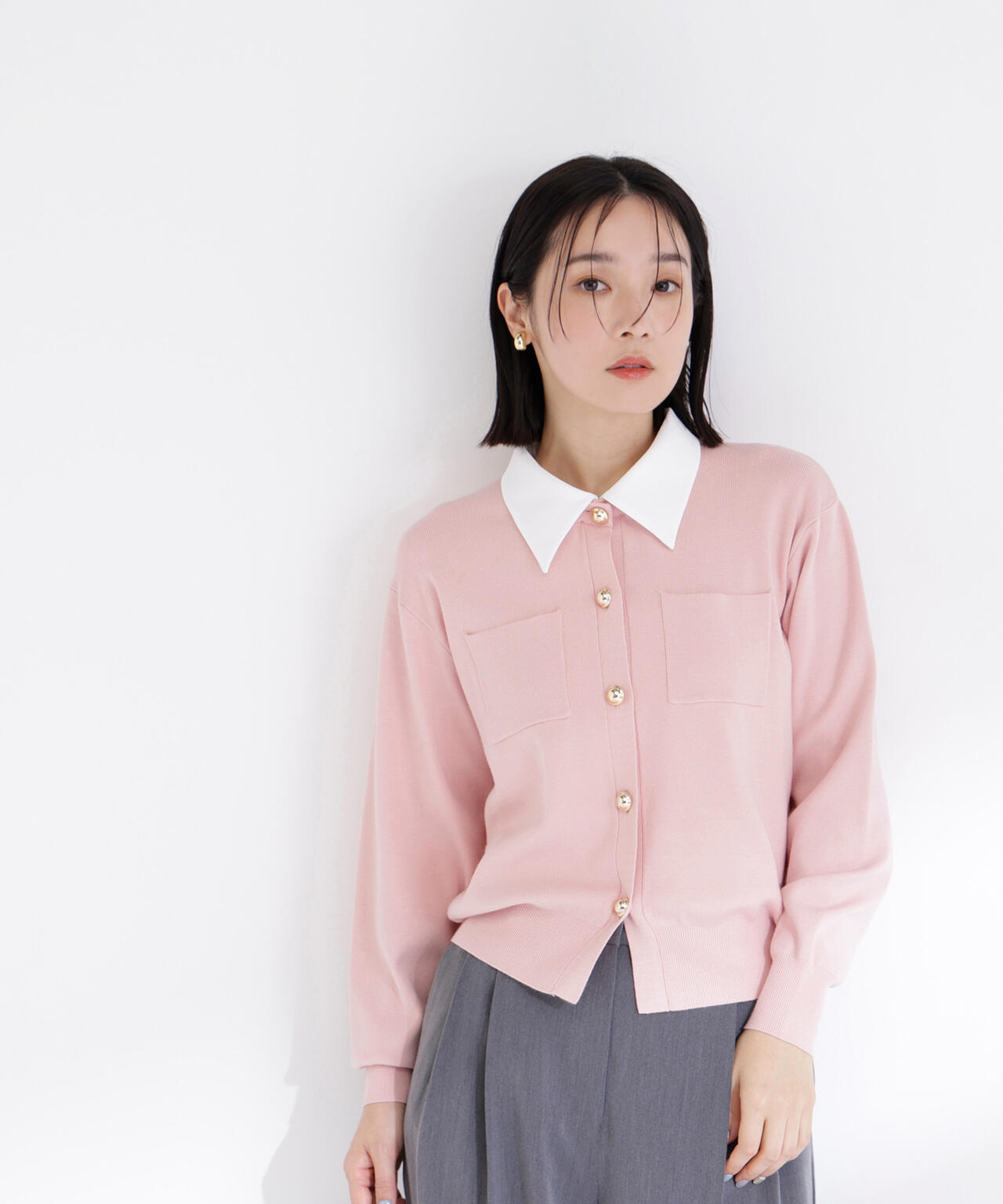 <CLASSY.掲載>2wayカラーニットカーディガン