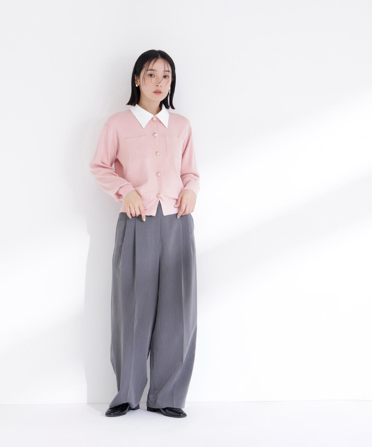 <CLASSY.掲載>2wayカラーニットカーディガン