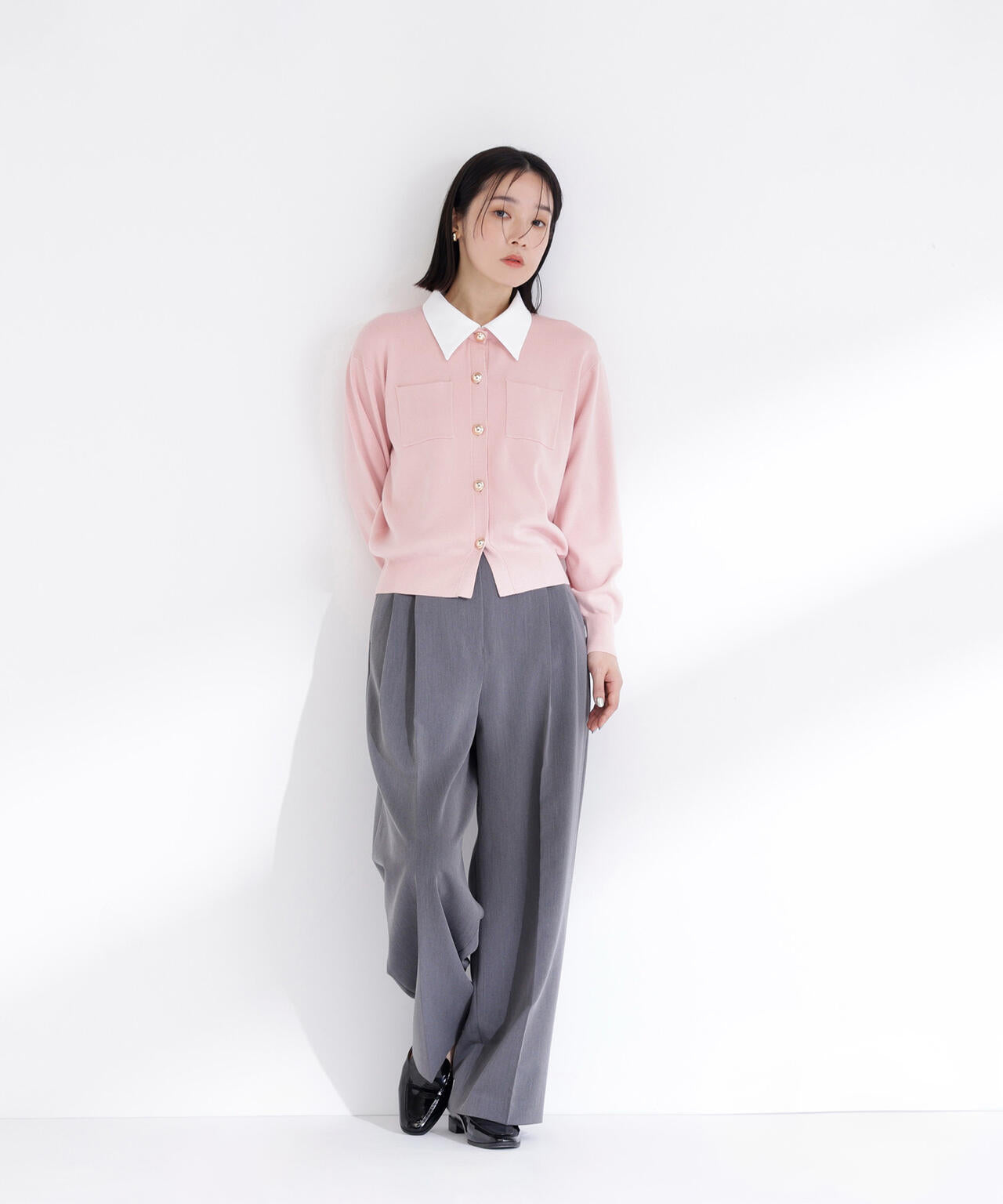 <CLASSY.掲載>2wayカラーニットカーディガン