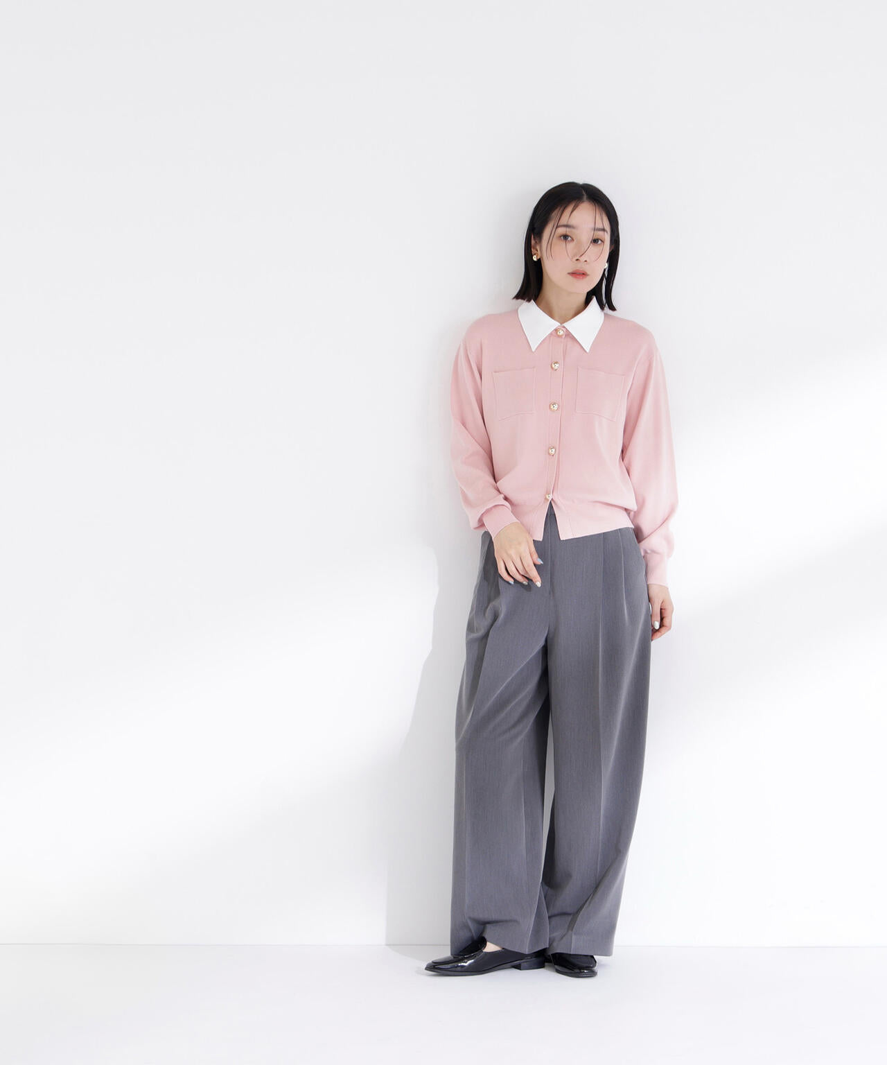 <CLASSY.掲載>2wayカラーニットカーディガン