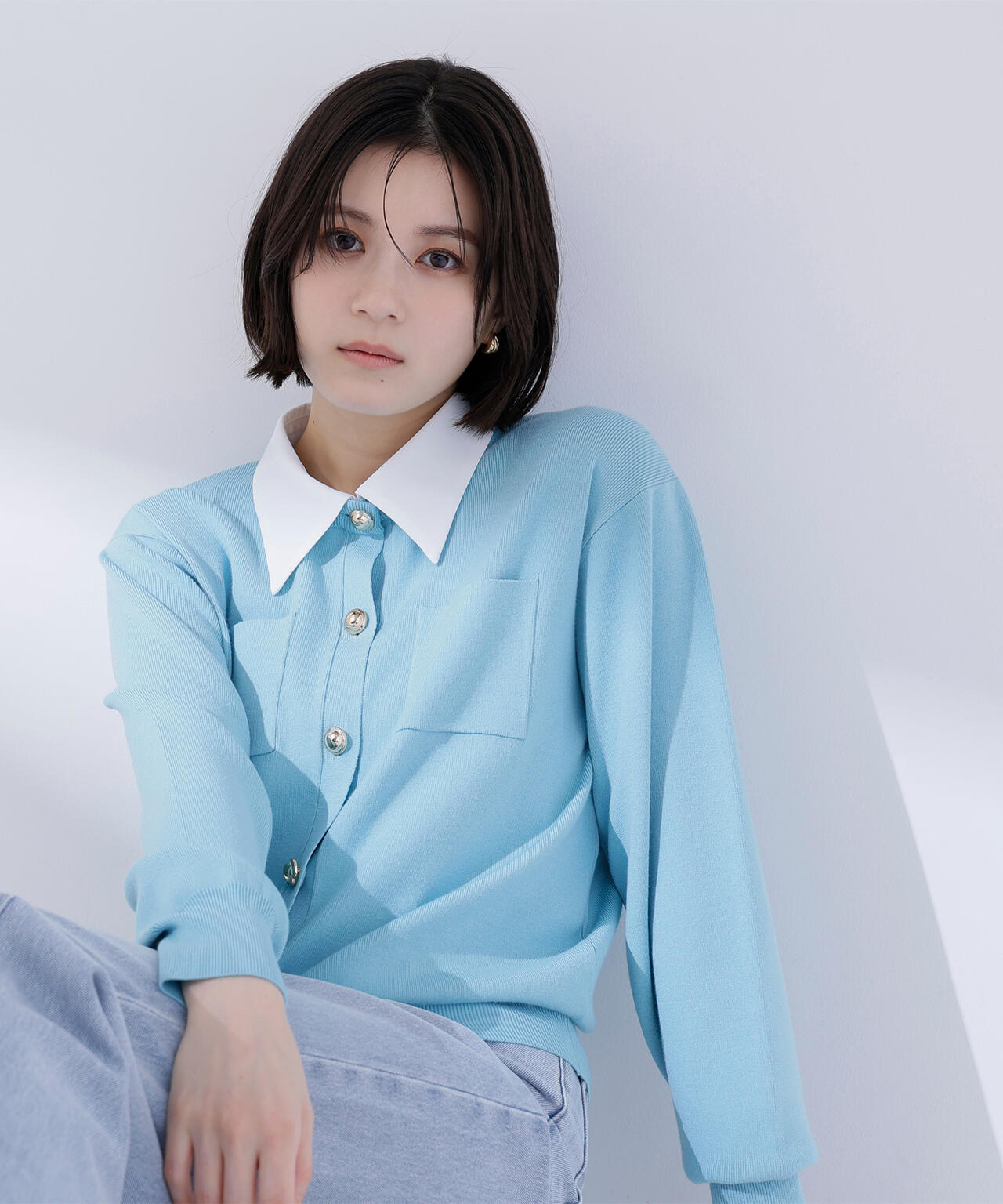 【一部店舗・mix.tokyo 限定カラー:ピンク】2wayカラーニットカーディガン