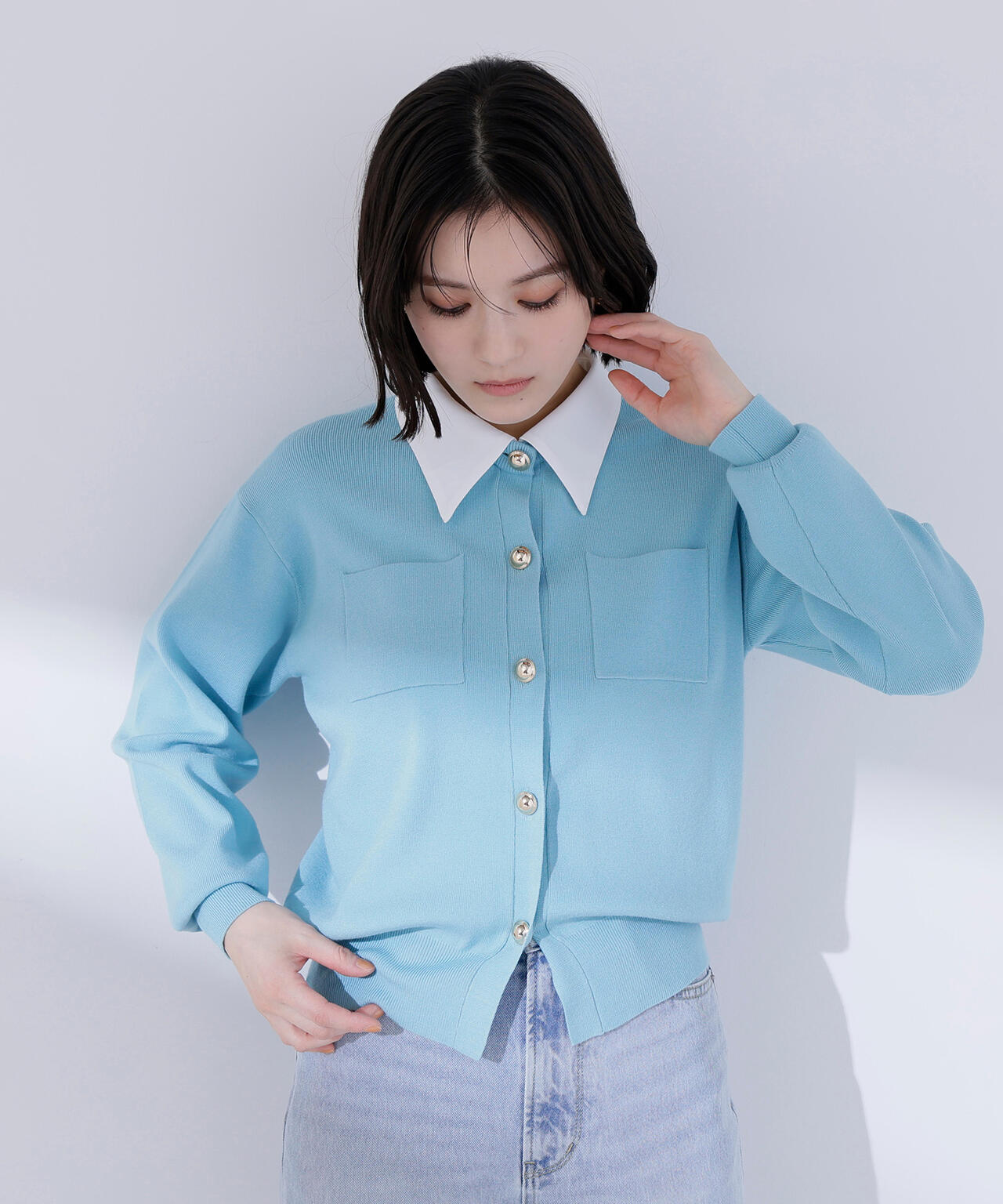 【一部店舗・mix.tokyo 限定カラー:ピンク】2wayカラーニットカーディガン