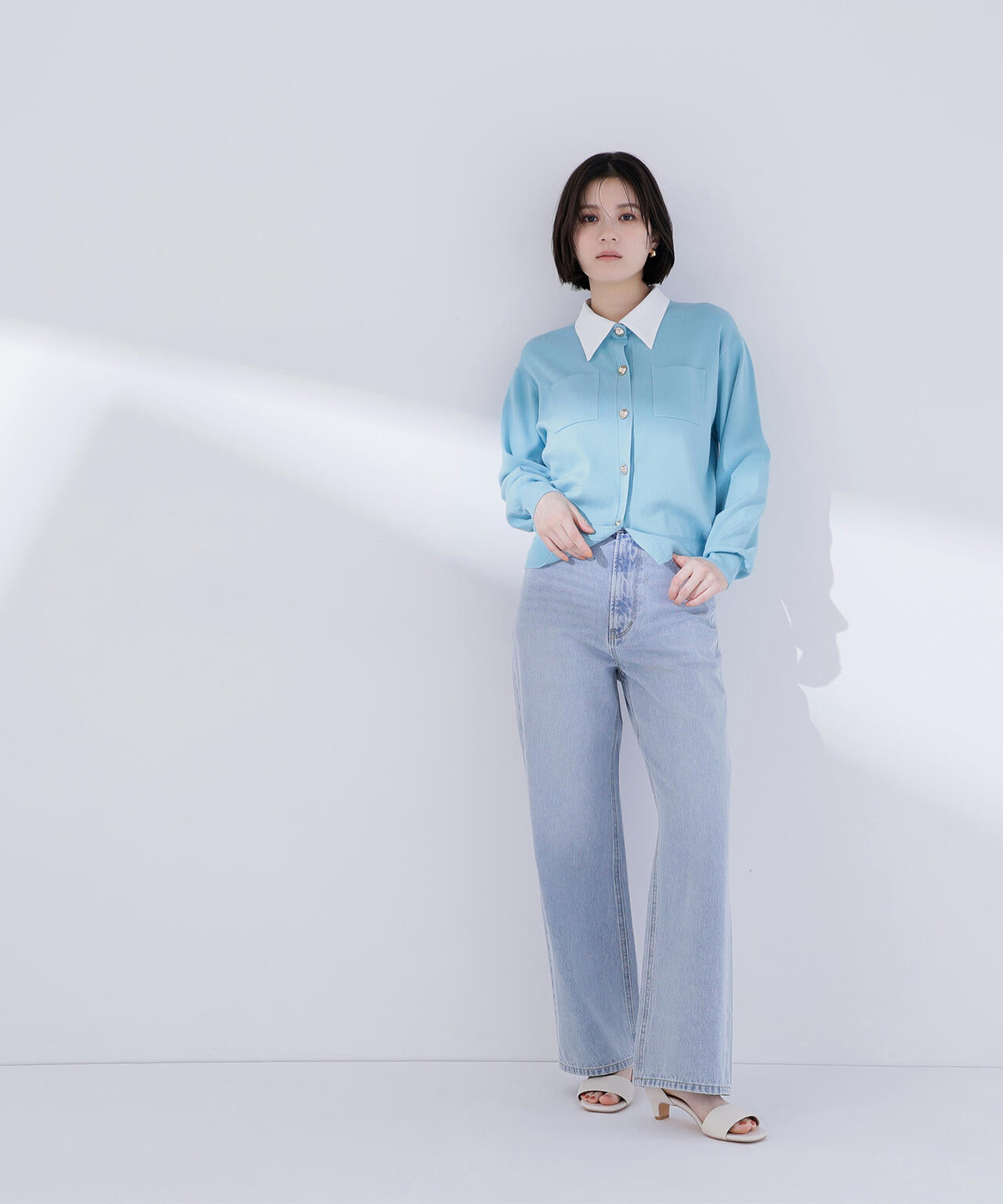 <CLASSY.掲載>2wayカラーニットカーディガン