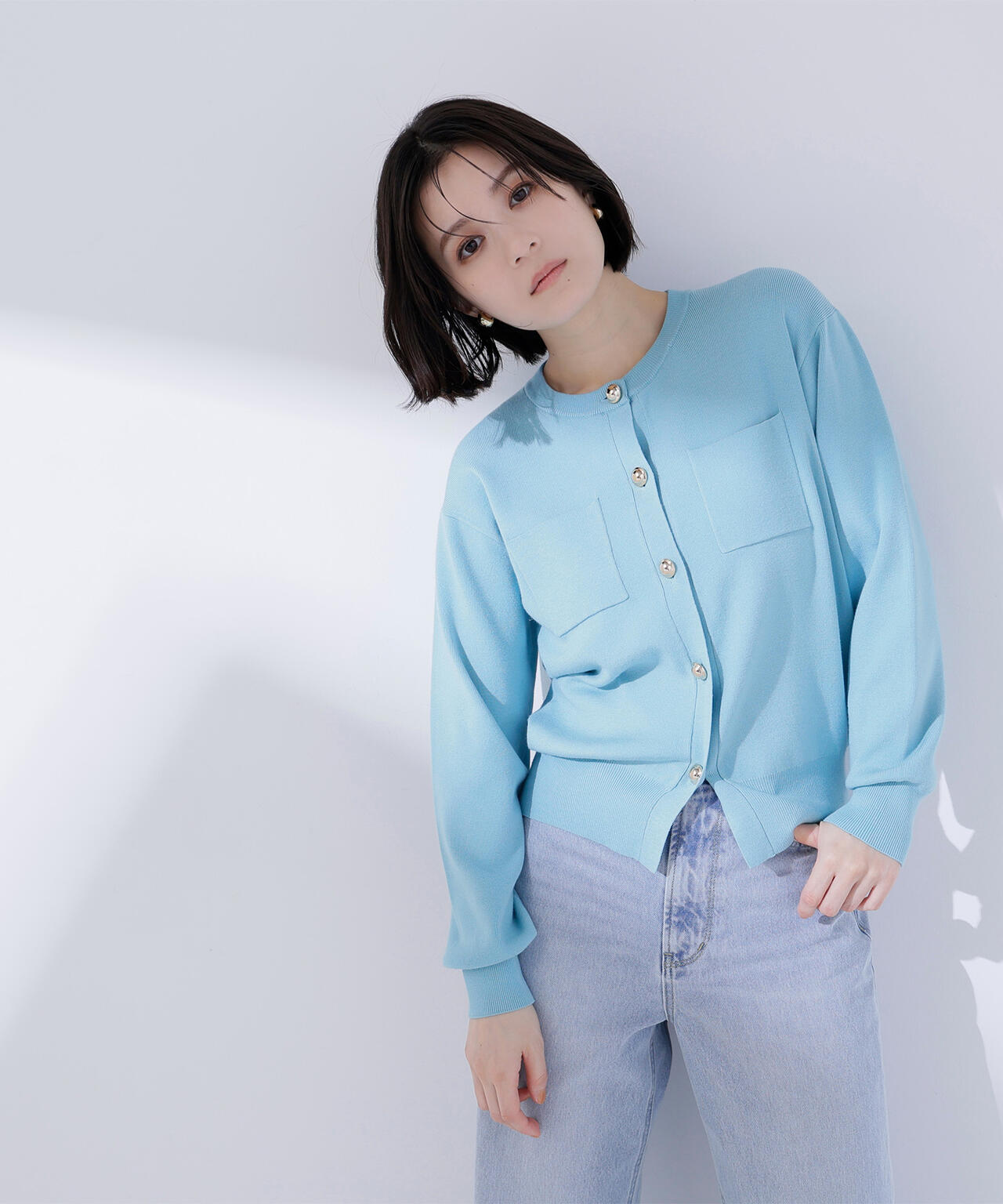 2wayカラーニットカーディガン