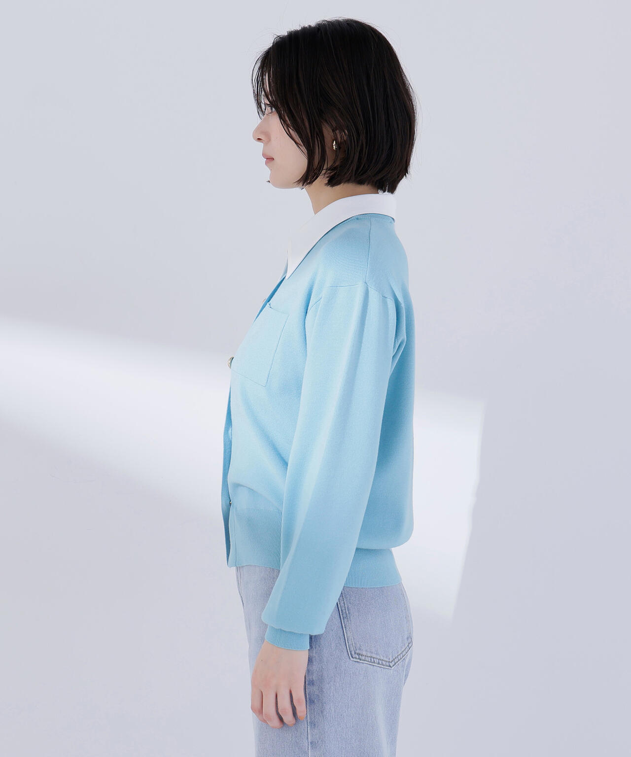 <CLASSY.掲載>2wayカラーニットカーディガン