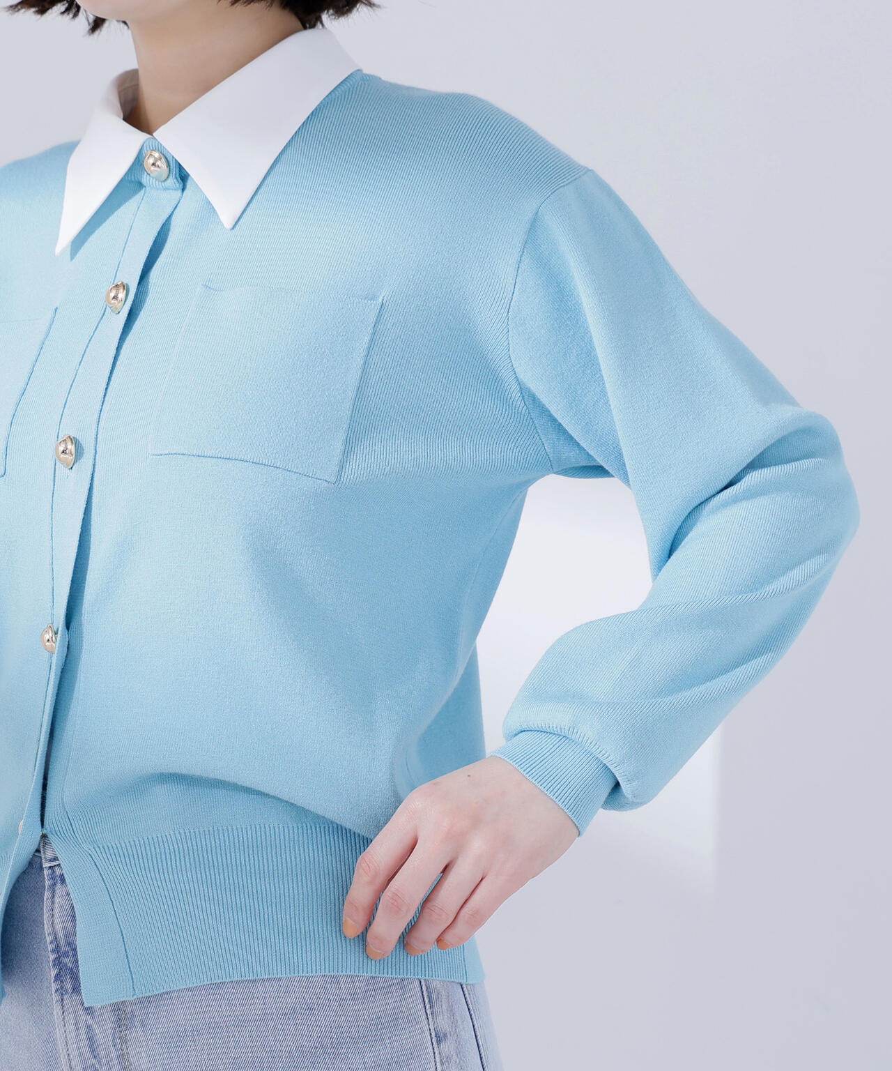 【一部店舗・mix.tokyo 限定カラー:ピンク】2wayカラーニットカーディガン