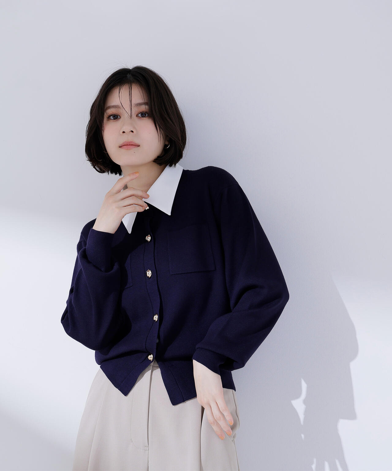 <CLASSY.掲載>2wayカラーニットカーディガン