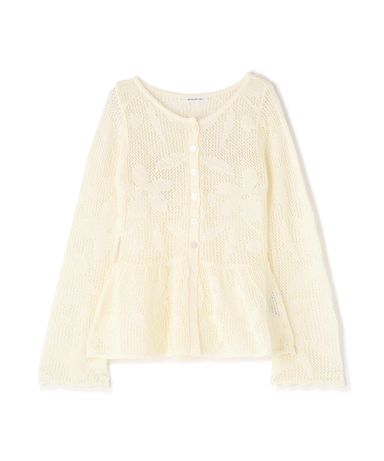 フラワーレースペプラムニット