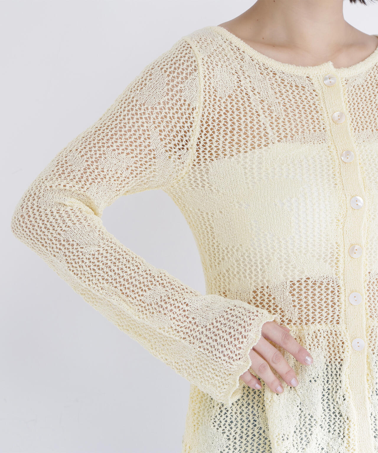 フラワーレースペプラムニット