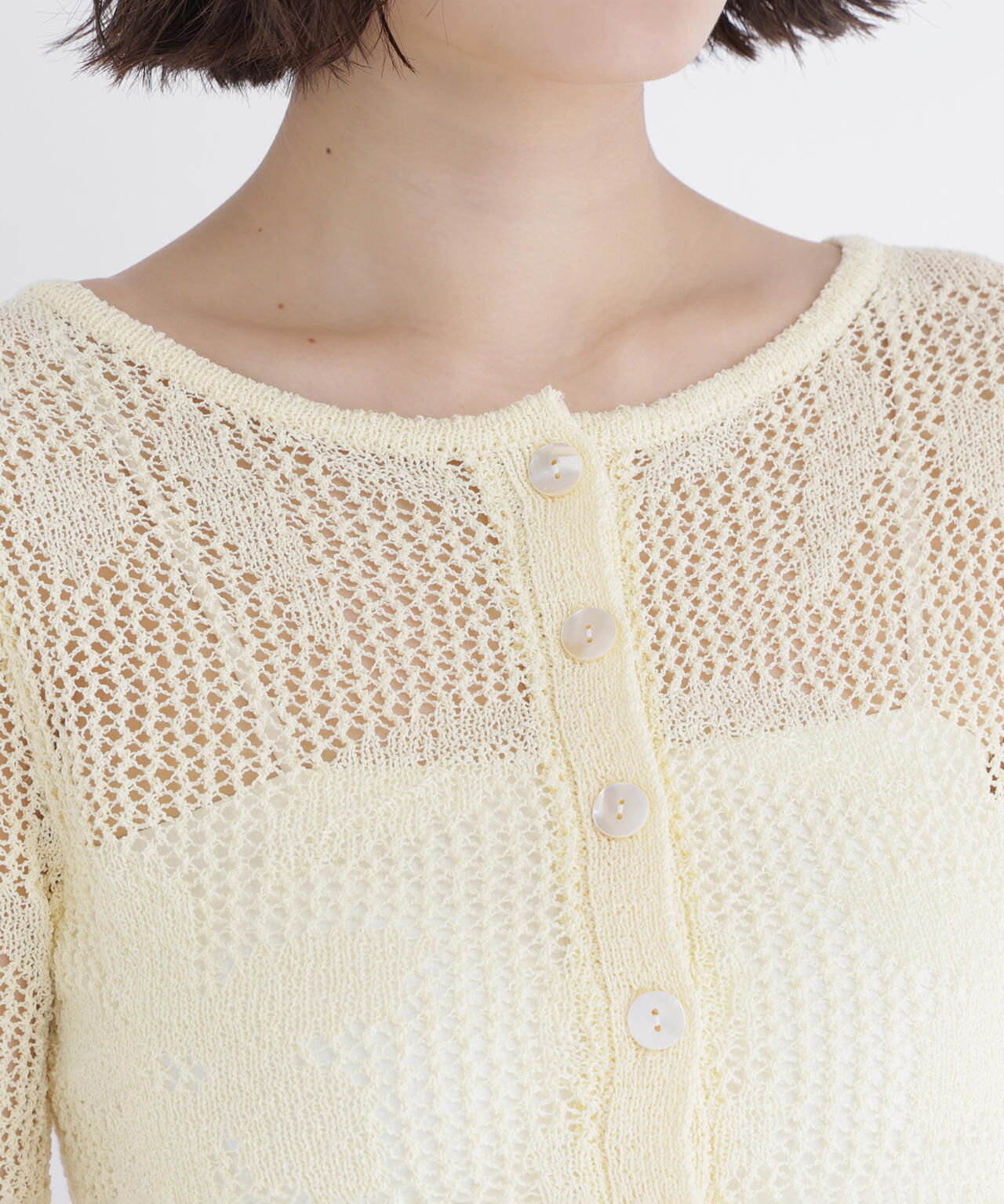 フラワーレースペプラムニット