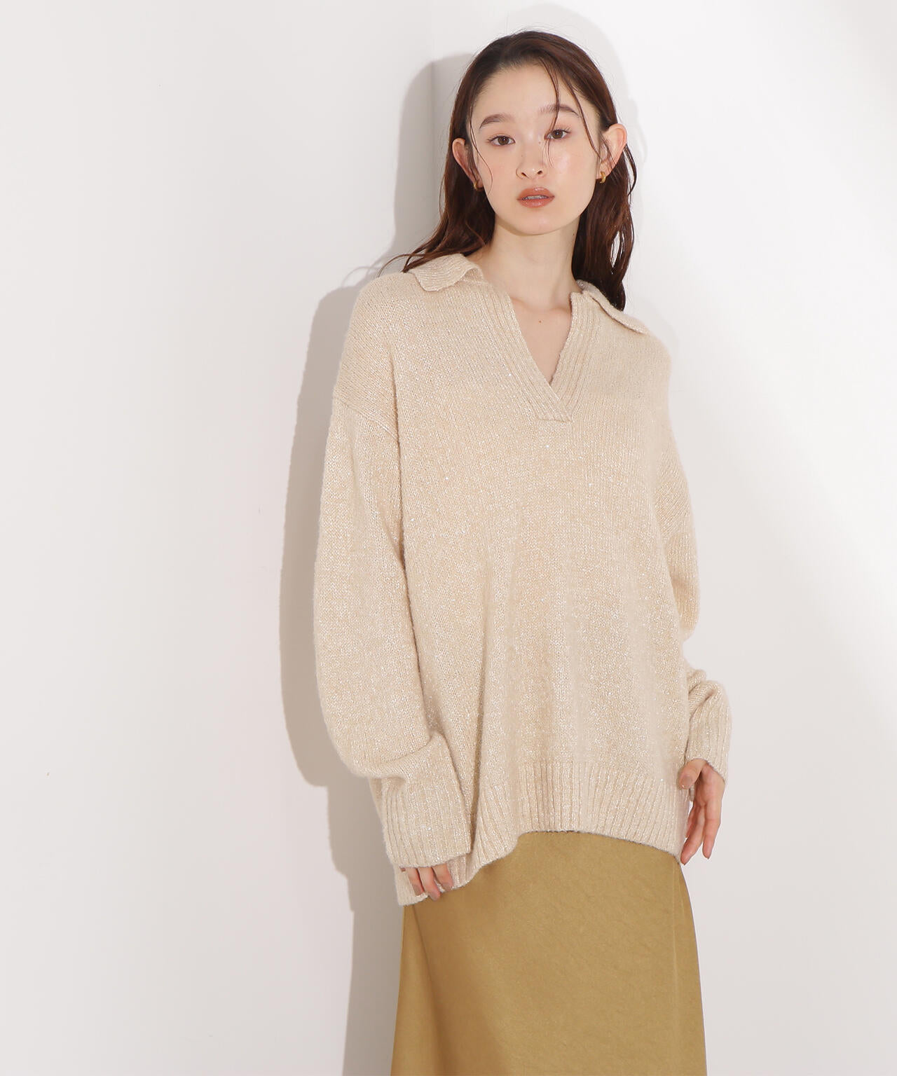 スパンコールスキッパーニット