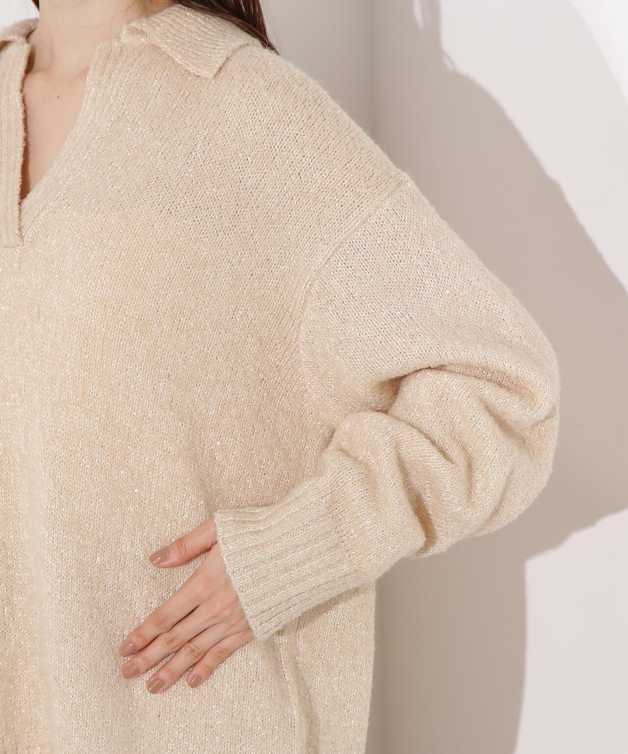 スパンコールスキッパーニット