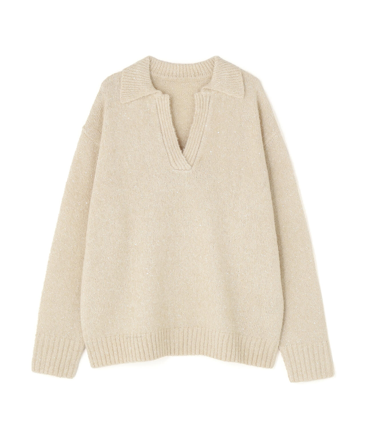 スパンコールスキッパーニット