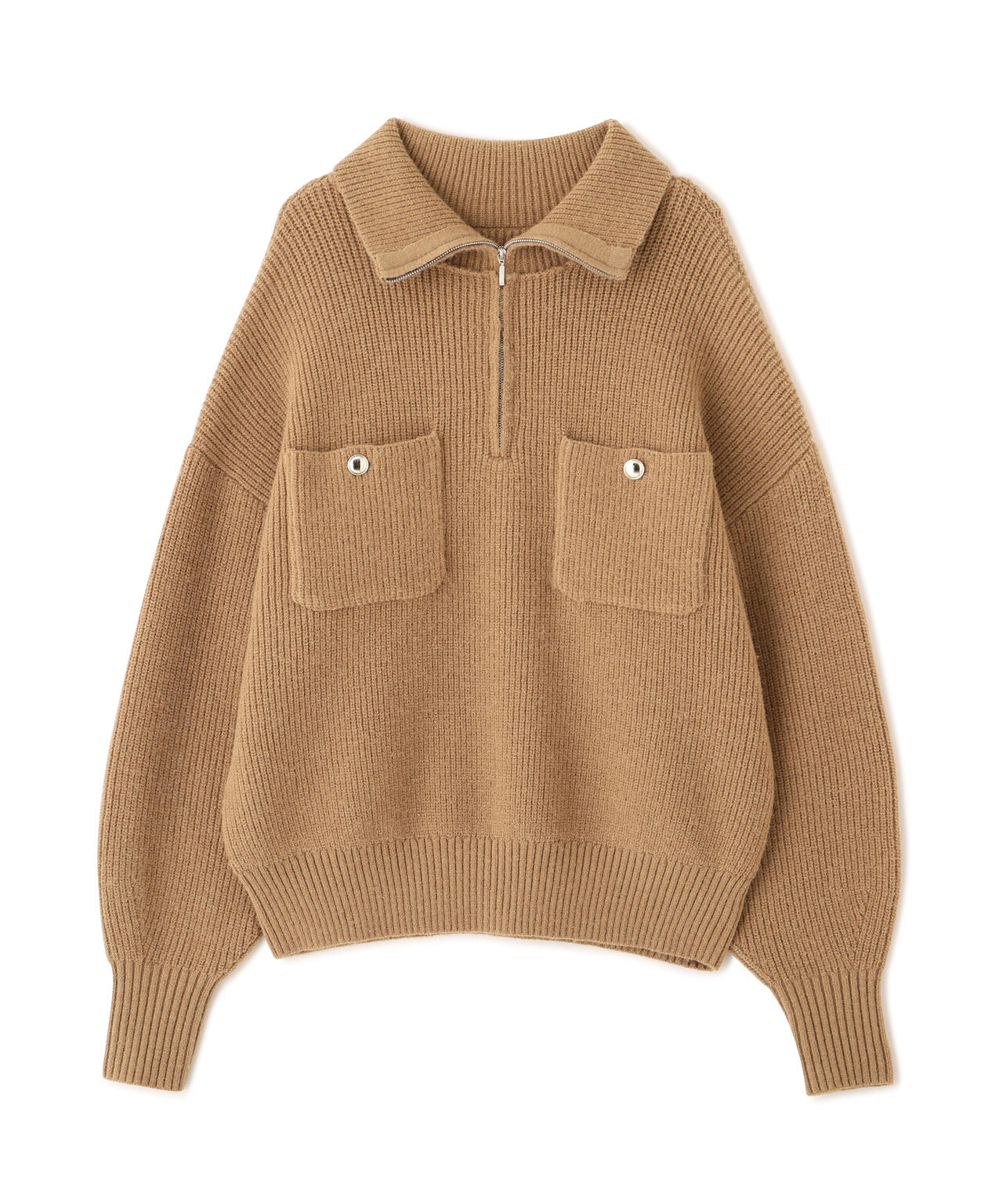 ハーフジップオーバーニット