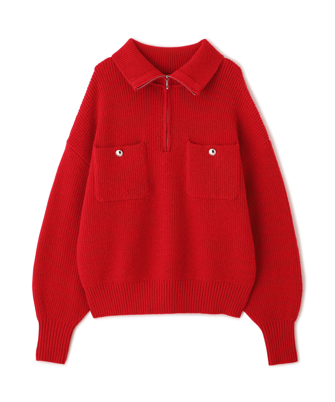 ハーフジップオーバーニット