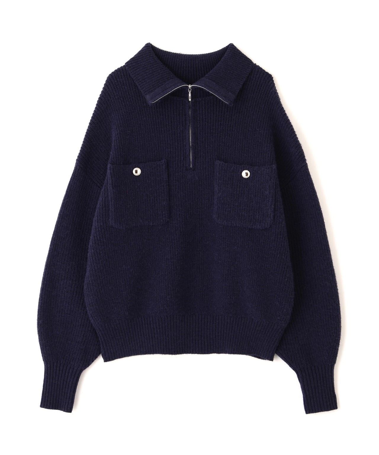 ハーフジップオーバーニット