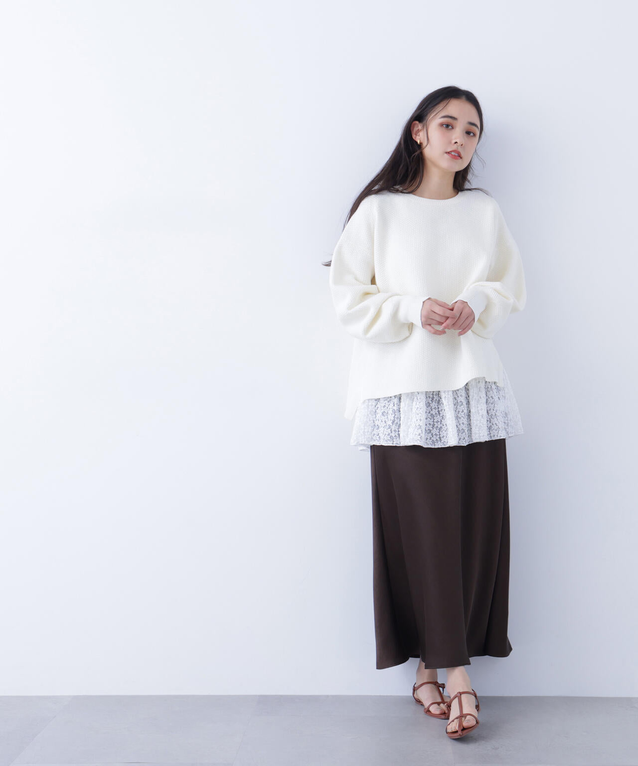 鹿の子オーバーニット