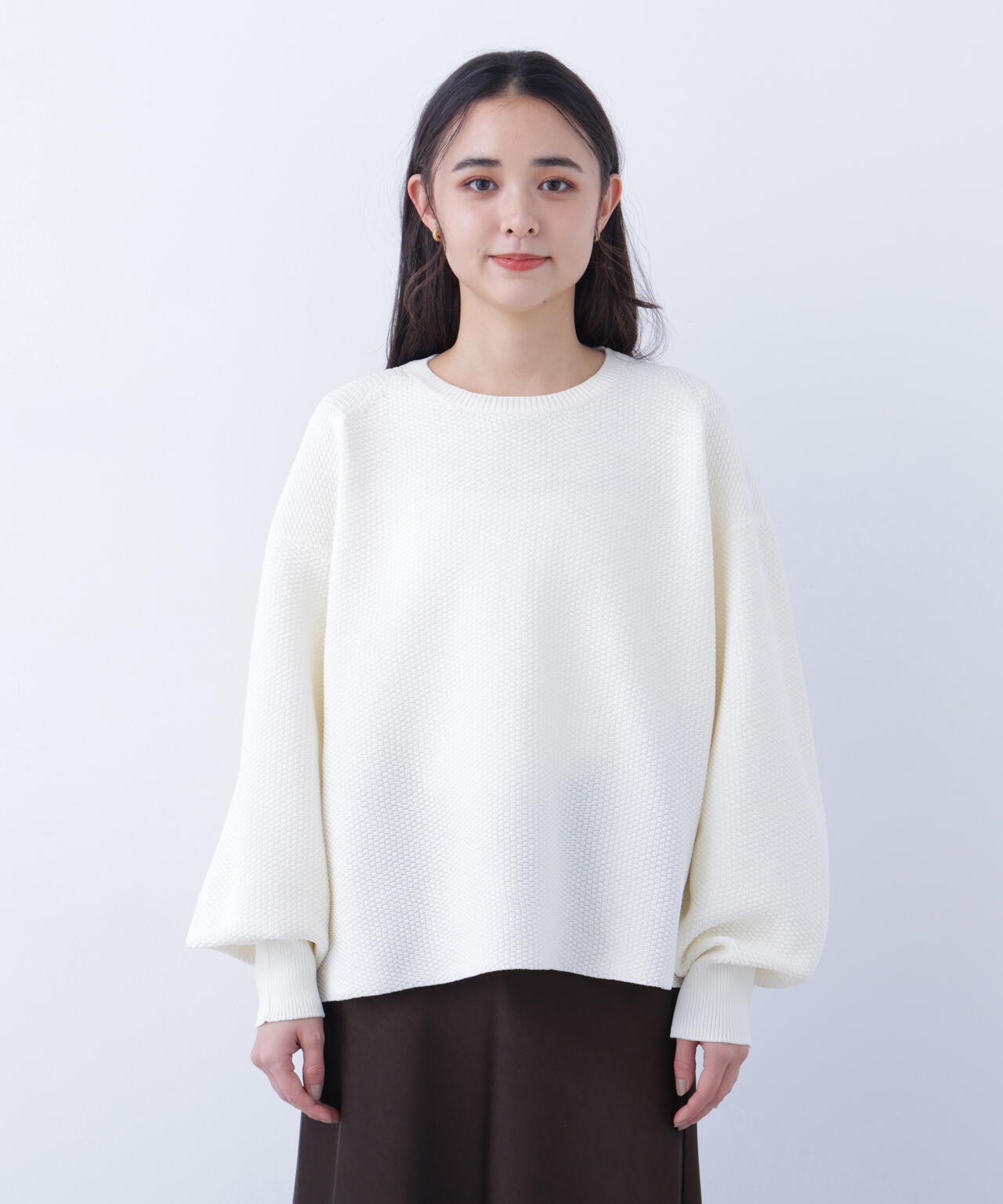 鹿の子オーバーニット