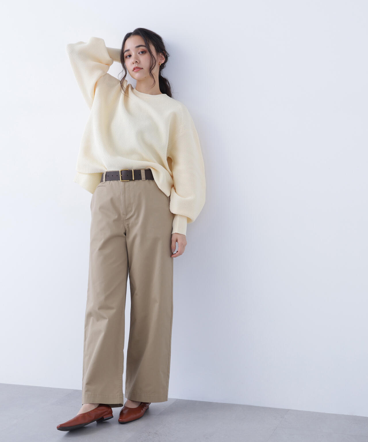 鹿の子オーバーニット