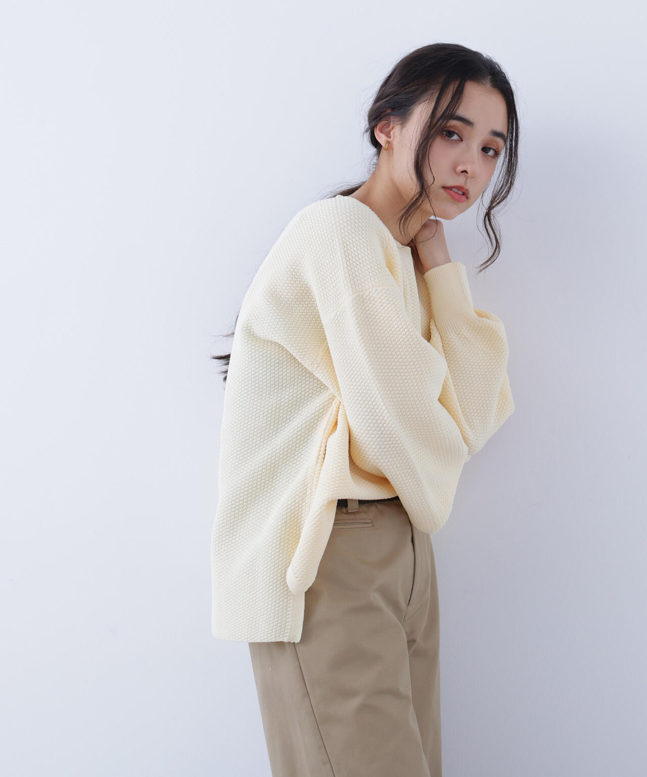 鹿の子オーバーニット