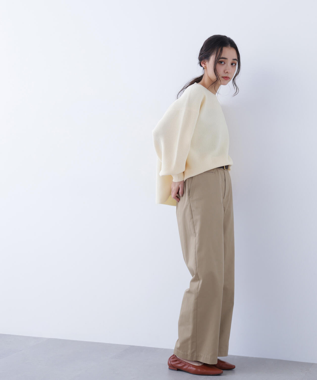 鹿の子オーバーニット