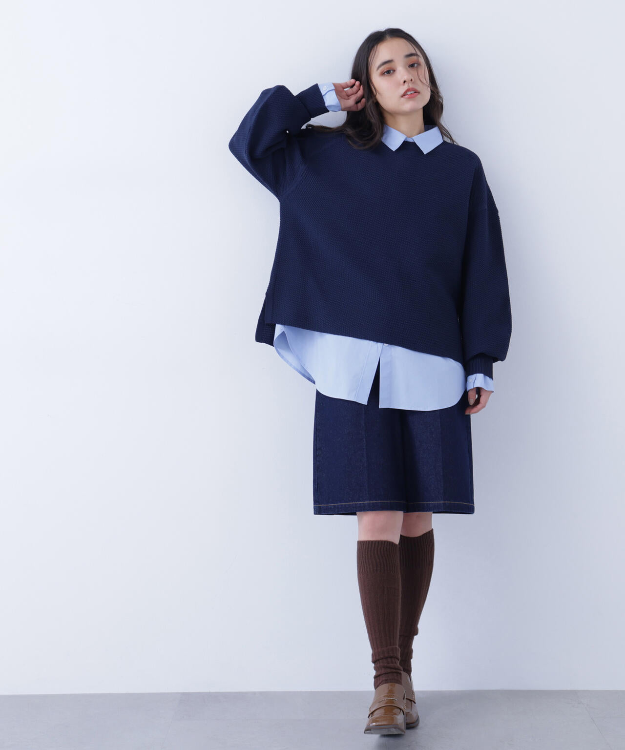 鹿の子オーバーニット