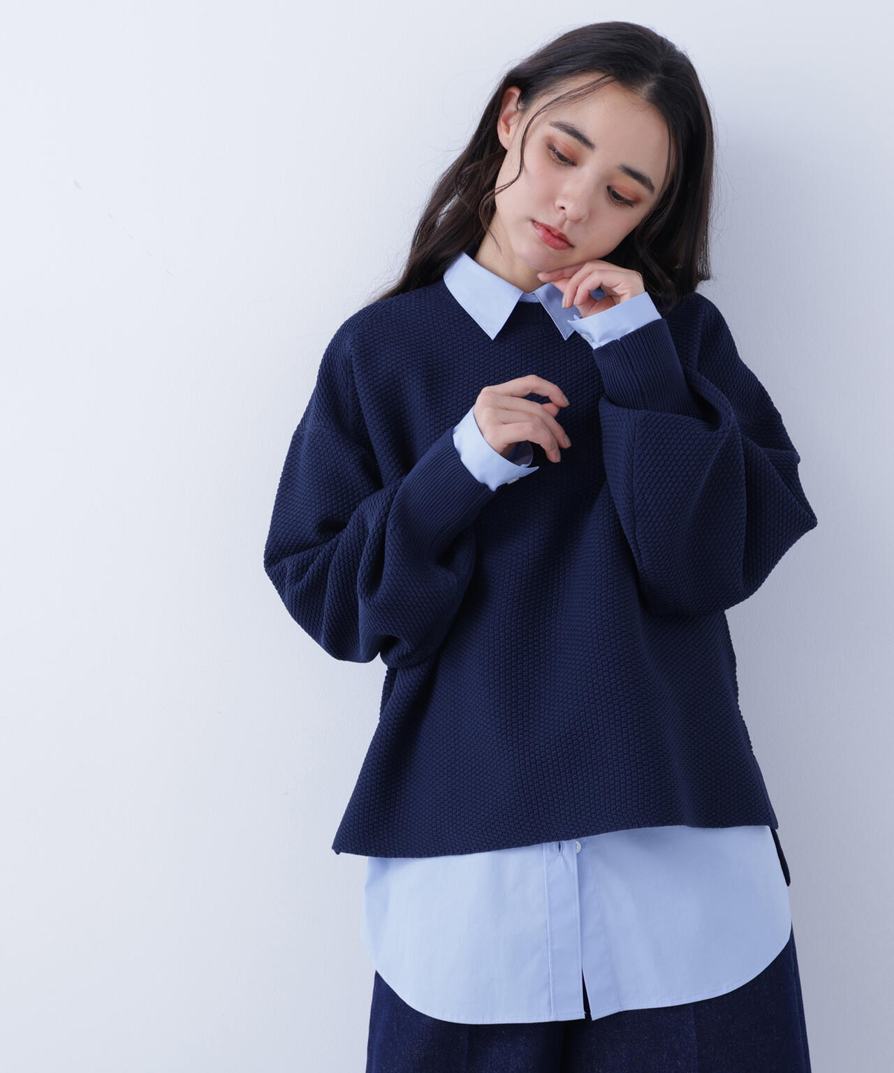 鹿の子オーバーニット